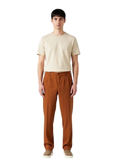 Ersefa Klasik Baggy Fit Pileli Erkek Kumaş Pantolon Antrasit Fonksiyonel Tarçın