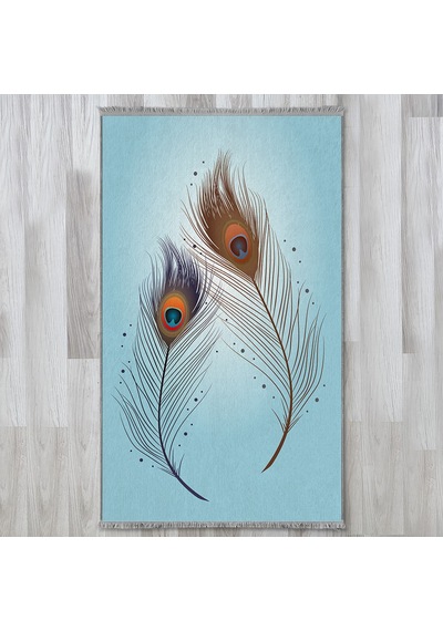 Evaşk Namazlık Dokuma Halı Kaymaz Muslumana Seccade 80 x 130 TURKUAZ EVAŞK406D80
