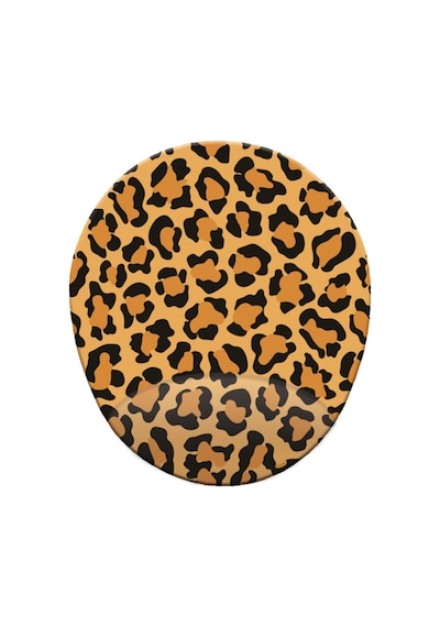 Leopar Desenli Bilek Destekli Oval Mouse Pad Mousepad