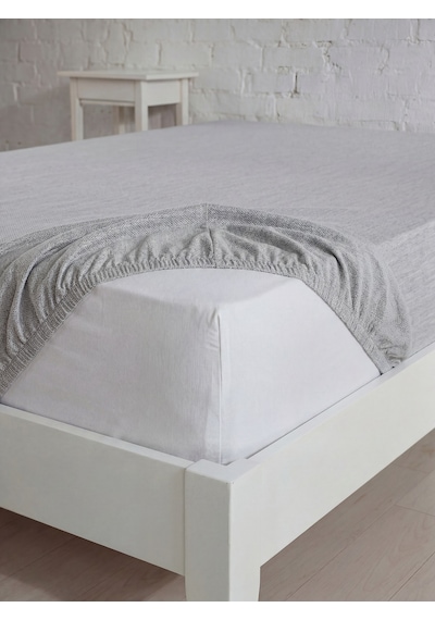Battal Boy Pamuklu Lastikli Çarşaf, Ranforce Battal Boy Fitted Çarşaf 180x200+20 Cm Açık Gri