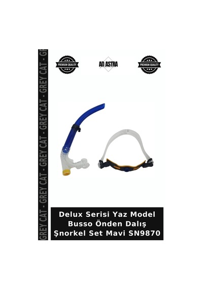 Delux Serisi Yaz Model Busso Önden Dalış Şnorkel Set Mavi Sn9870