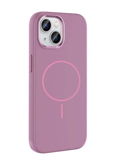 Nourthkiingdom Apple Uyumlu iPhone 15 Kılıf M-safe Şarj Özellikli Metal Kamera Çerçeveli Nrtk Edi Silikon Kapak - Lila Lila