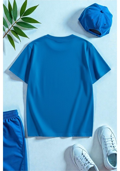 Uyguntarz Unisex Mind Life Vibes Baskılı Tasarım Tshirt Mavi