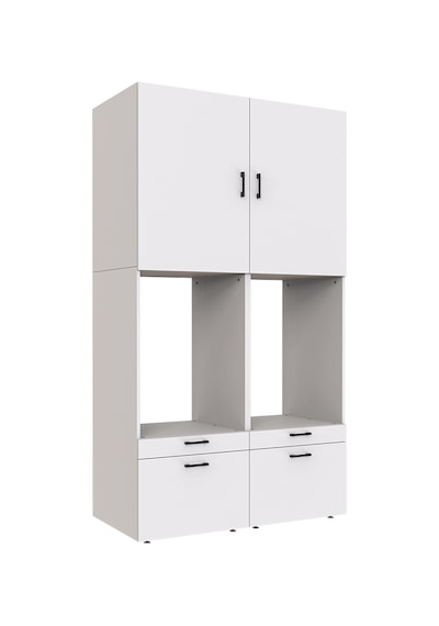 ROOMART ÇAMAŞIR-KURUTMA MAKİNESİ DOLABI + ÜST DOLABI MAT BEYAZ 24 Mat Beyaz