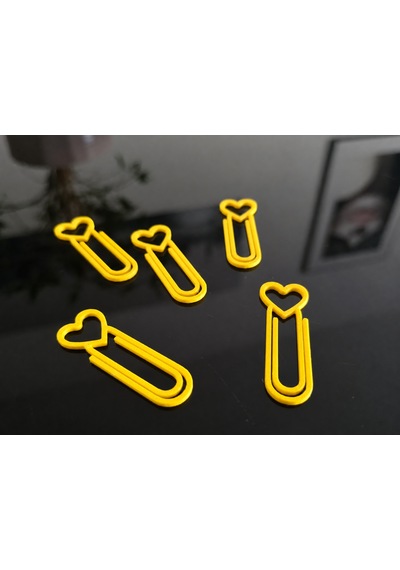 3d Baskı Kalp Figürlü Ataç - 10lu Set - Sarı