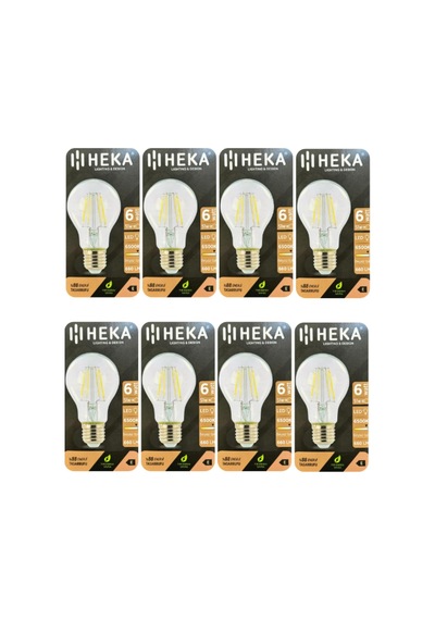 Led Ampul, 6w 51w , 6500k Beyaz Işık, E27 Duy, Şeffaf, 8 Adet Diğer