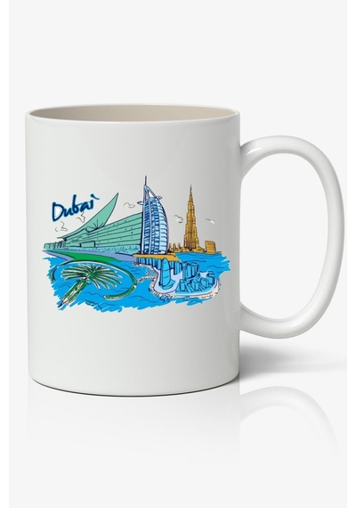 Dubai Bae Hediyelik Gezitemalı Beyaz Kupa Bardak Arkadaşa Sevgiliye Hediye Beyaz