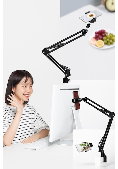 Smayling 360 Ayarlanabilir Masaüstü Üst Çekim Telefon Standı Süspansiyon Kollu Tripod Kol Canlı Yayın, Yemek Çekimi, Üstten Çekim, Youtuber & Yay Smayling 360 Ayarlanabilir Masaüstü Üst Çekim Telefon Standı Süspansiyon Kollu Tripod Kol Canlı Yayın, Yemek Çekimi, Üstten Çekim, Youtuber & Yay