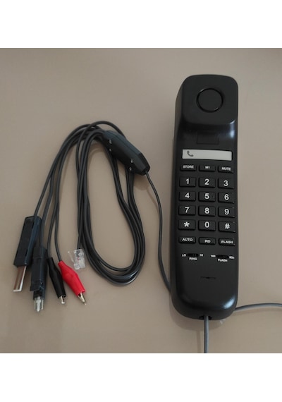 Karel Test Ve Muayene Telefonu Siyah Füme Kesmeli Kesmesiz Test Kablolu