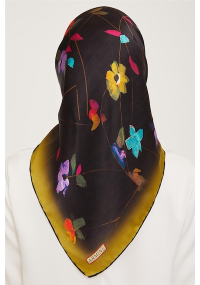 Armine Twill İpek Eşarp 23ka9048 01 - Turuncu