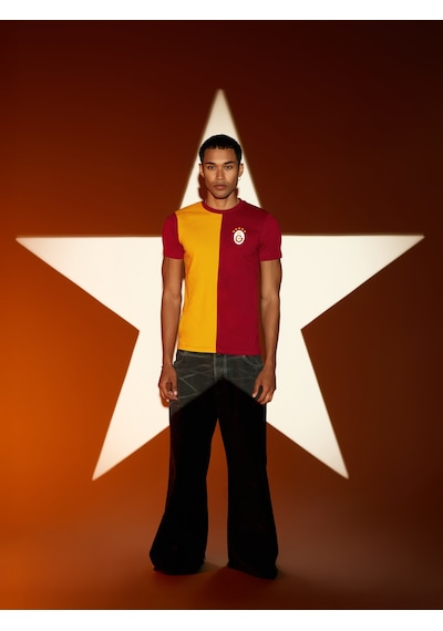 Gsstore Galatasaray Parçalı 5 Yıldız T-shirt E251354 Sarı - Kırmızı