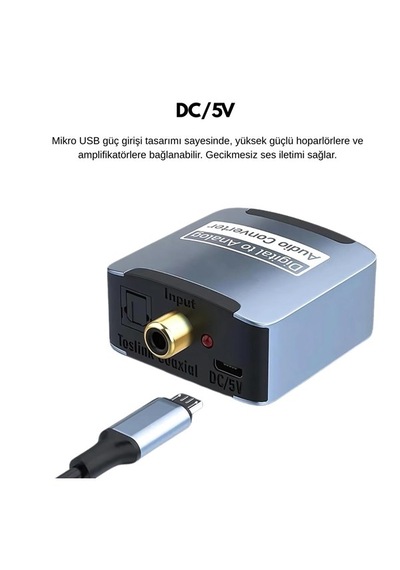 Dijital To Analog 3.5mm Optik Ses Tos Çevirici Dönüştürcü Adaptör