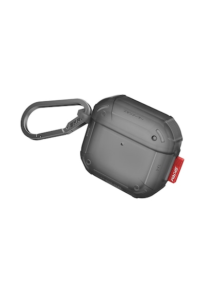 Apple Uyumlu AirPods 4 Kılıf Airbagli 360 Derece Tam Koruma Skinarma Mecha Ce Askı Aparatlı Kılıf Füme