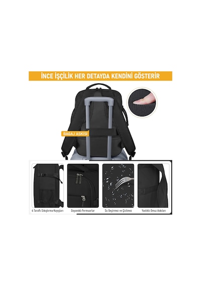 Haegs Laptop Sırt Çantası, Seyahat Çantası Hafif El Çantası Küçük Bavul Valiz, Uçak Onaylı Bagaj Çantası, Erkek Ve Bayan İçin, 15.6 İnç Notebook Dizüstü Bilgisayar Macbook Laptop Çantası, Yeşil