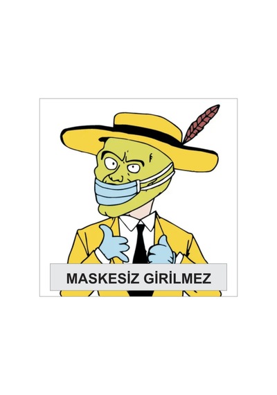 Maskesiz Girilmez Uyarı Levhası (449040830)