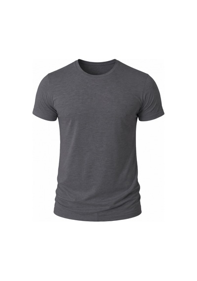 Deepsea Erkek Antrasit Slim Fit %90 Pamuk Likralı Yumuşak Dokulu Basic Tişört 1801131