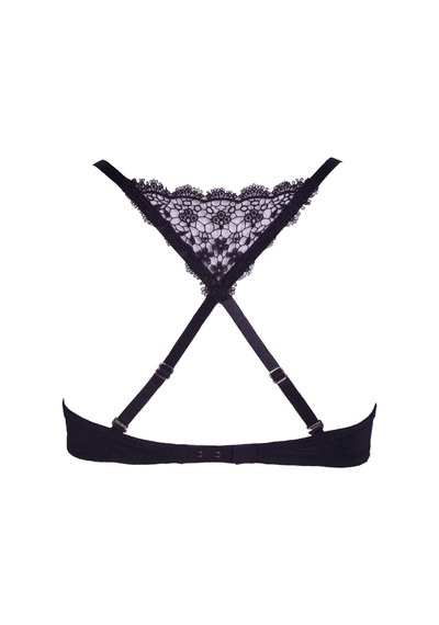 Deep Secret Siyah Sırt Detaylı Ekstra Push-up Tshirt Bra Sütyen 001