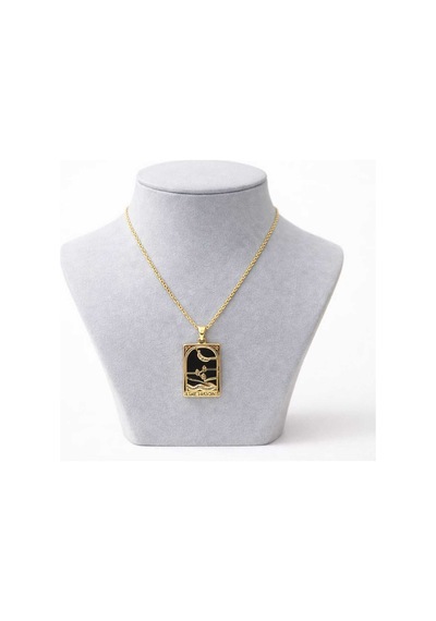 Gold Kaplama Tarot Figürlü Kolye Çok Renkli