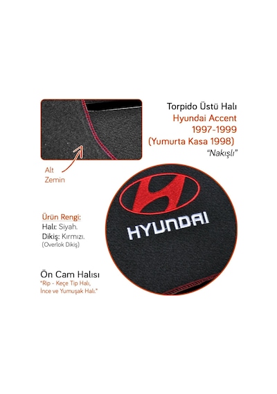 NYF Ön Cam Halı Hyundai Accent 1997-1999 (Yumurta Kasa 1998) Nakı