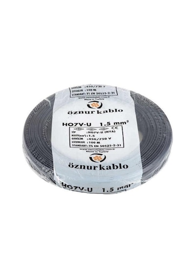 Öznur 1,5 Mm Nya Kablo Siyah - 100 Metre