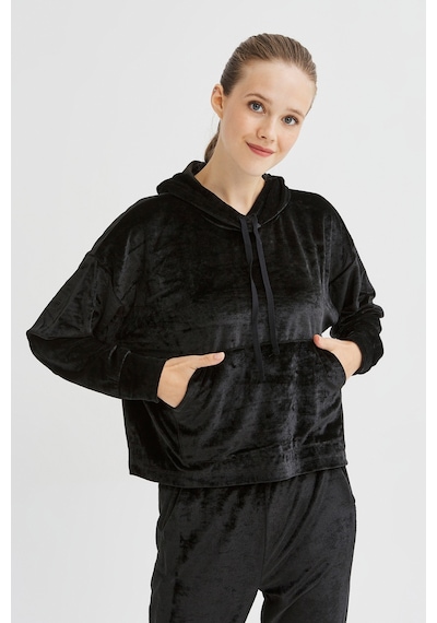 Penti Siyah Velvet Sweatshirt Siyah