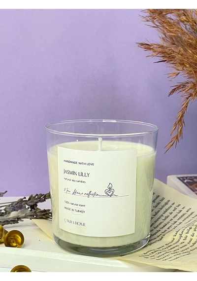 Jasmin Lilly Kokulu Soya Vegan Bardak Mum Beyaz