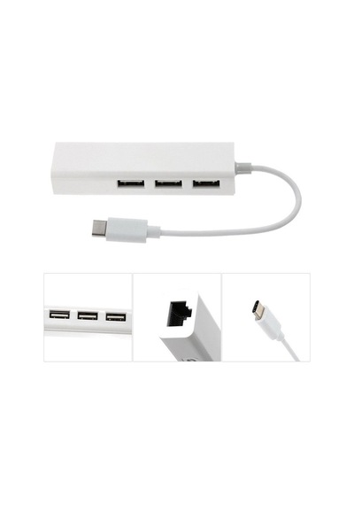 Usb-C 3.1 Type-C 3 Port Usb 3.0 Ve Rj45 Yüksek Hızlı Ethernet