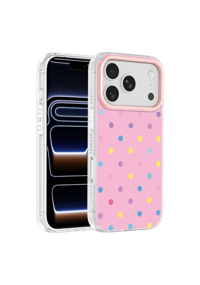 Maks Technology Apple Uyumlu iPhone 18 Pro Max Kılıf Airbag Tasarımlı Mkst Potik Sert Pc Kapak - Pembe