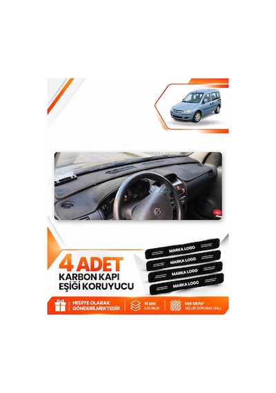 Opel Combo C 2001-2011 Uyumlu Torpido Koruma Koruyucu Kılıfı Halısı Örtü Göğüs - Siyah