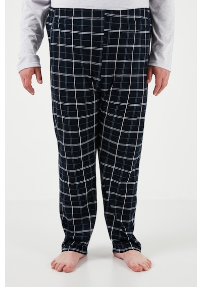 Buratti Pamuklu Regular Fit Büyük Beden Erkek Pijama Takımı 6572001B Gri Melanj
