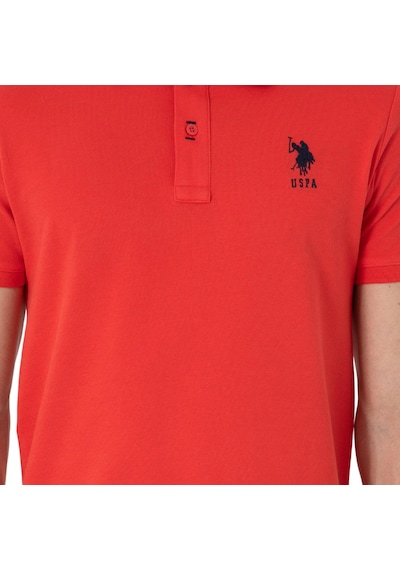 U.S. Polo Assn. Erkek Slim Fit Polo Yaka Basic Tişört Kırmızı