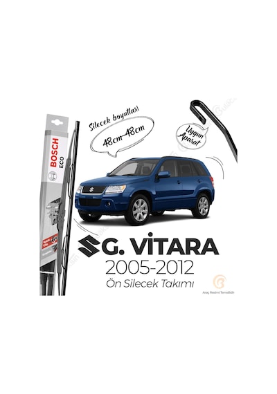 Suzuki Grand Vitara Ön Silecek Takımı 2005-2012 Bosch Eco
