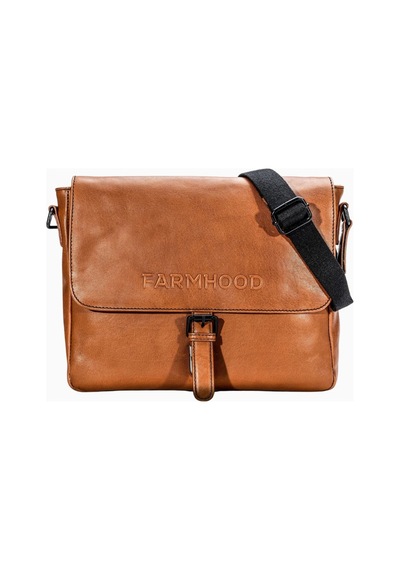 Farmhood Memphis Deri Messenger Evrak Çantası 32 Cm Lüks Açık Kahverengi