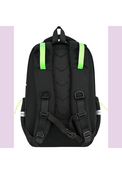 Ortopedik Ultra Lüx Büyük Boy 45 30 20 Cm Su Geçirmez Laptop Bölmeli Sırt Çantası Siyah