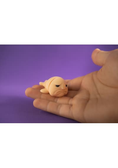 Minik Çirkin Balık 6 Cm Doğal Malzeme Oyuncak Bej Renk Balık