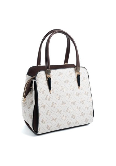 Silver Polo Sp1136 Kadın El Çantası Monogram Bej-kahve