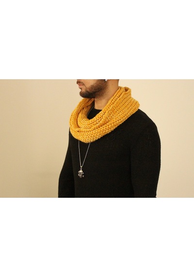 Boldy Örme Boyunluk Triko Atkı Hardal Unisex (528290235)