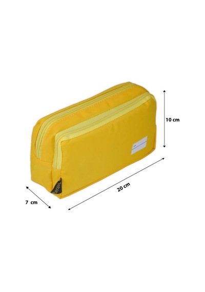 Tebag İki Gözlü Sarı Kalem Çantası Sarı