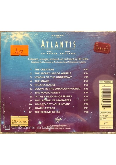 Plak Değildir Cd Dir Cd Eric Serra Atlantis Cd