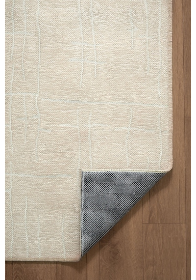 Seria Sra01b Bej Dekoratif Şönil Kilim İskandinav Desen Yıkanabilir Yumuşak Kaymaz Taban Halı Yolluk