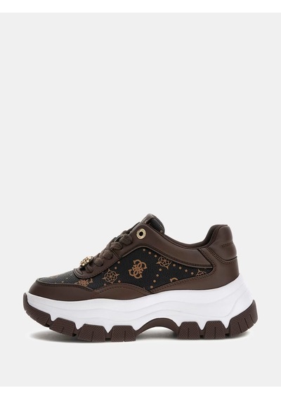Guess Berrett 4g Ve Peony Logolu Kadın Sneaker Ayakkabı Flfbrtpel12 Kahverengi