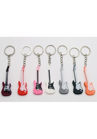 Diyez Müzik Gri Beyaz Elektro Gitar Anahtarlık