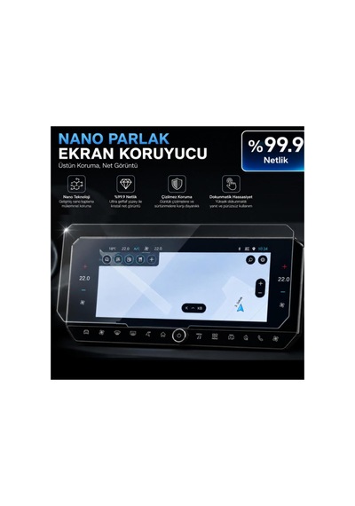Jeep Compass Uyumlu Araç Ekran Koruyucu 16 İnç Multimedya Parlak Nano 9h Kırılmaz