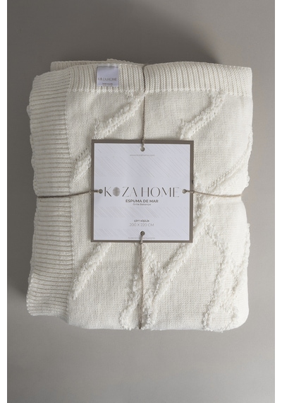 Espuma De Mar Krem Çift Kişilik Battaniye 200x220 37125 Krem