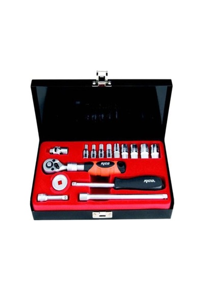 006-rc1015 15 Parça 1/4 Uzatmalı Cırcırlı 4-13 Mm Lokma Takımı