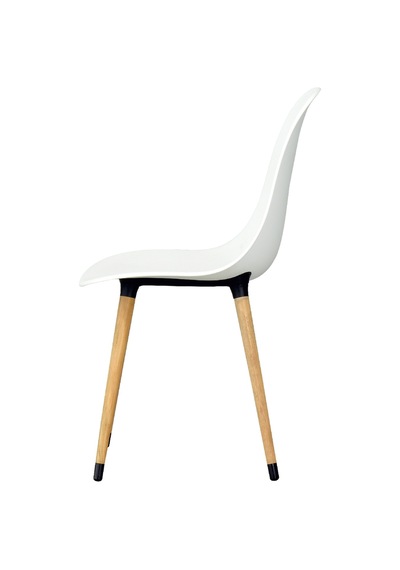 Vilinze Eames Naturel Ahşap Ayak Plastik Beyaz Sandalye