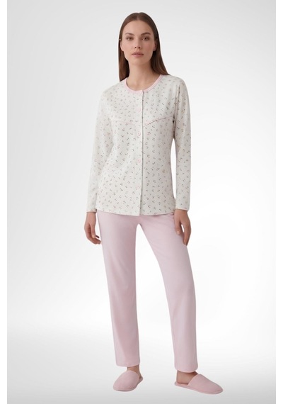 Mecit Pijama Mecit 6362 Pembe Pamuk Boydan Düğmeli Büyük Beden Kadın Pijama Takımı Mecit Pijama Mecit 6362 Pembe Pamuk Boydan Düğmeli Büyük Beden Kadın Pijama Takımı