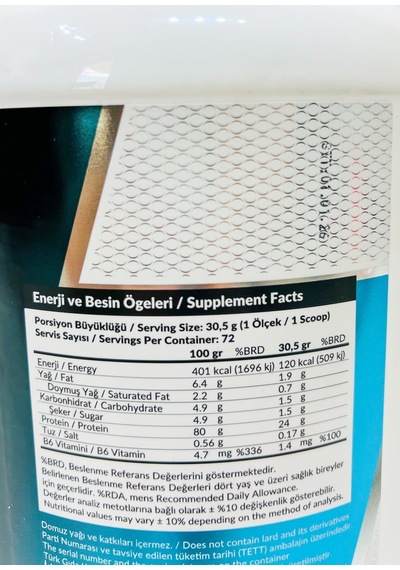 Whey Protein 2196 Gr Çikolata Aromalı Protein Tozu 24 Gr Protein 5 Gr Bcaa