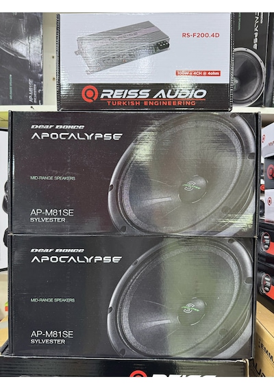 Apocalypse M81se 20cm Iki Takım Midrange 340wat Rs-f200.4d 4 Kanallı 2 Ohm 4x180rms Oto Anfi