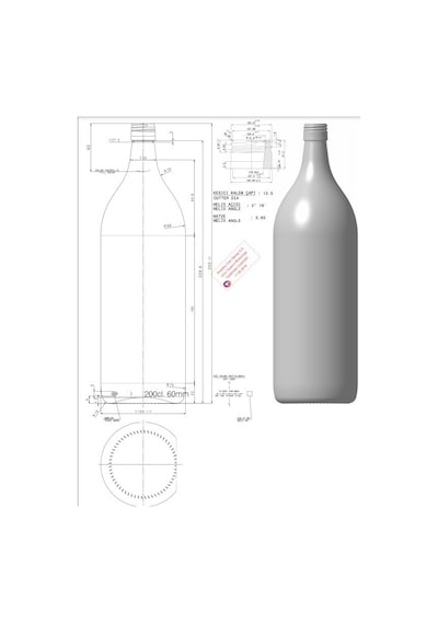 1 Adet Plastik Kapaklı 2 Litre Cam Şişe Şarap Zeytinyağı Su Şişes